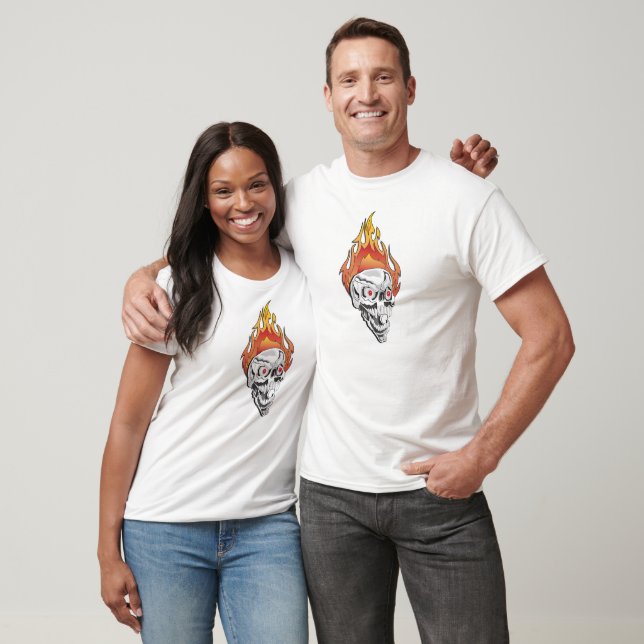 Flaming Skull T-Shirt (Unisex)