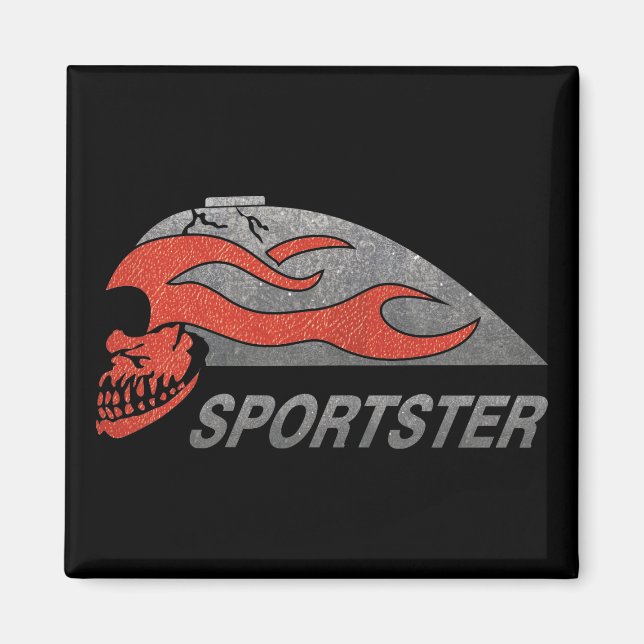 Flaming Skull Tank Magnet (Front)