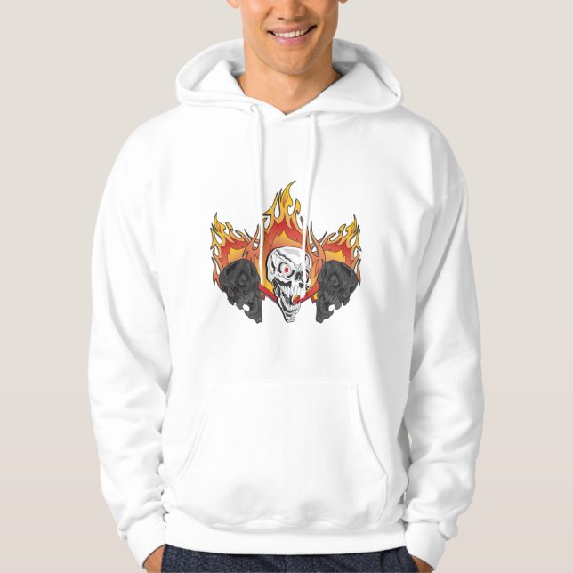 Flaming Skulls Hoodie (Front)