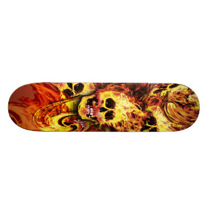 Flaming skulls Skateboard