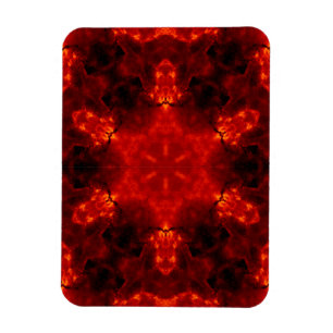 Flaming Snowflake Orange Gradient Kaleidoscope Magnet