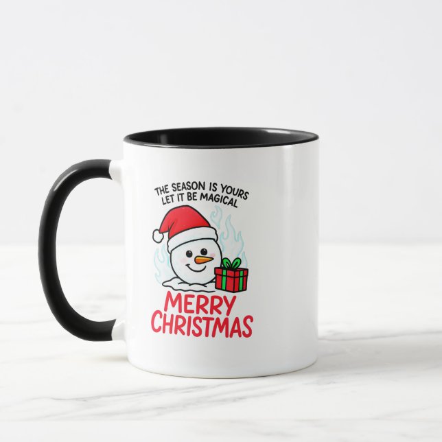 Flaming Snowman Merry Christmas Funny Holiday Gift Mug (Left)