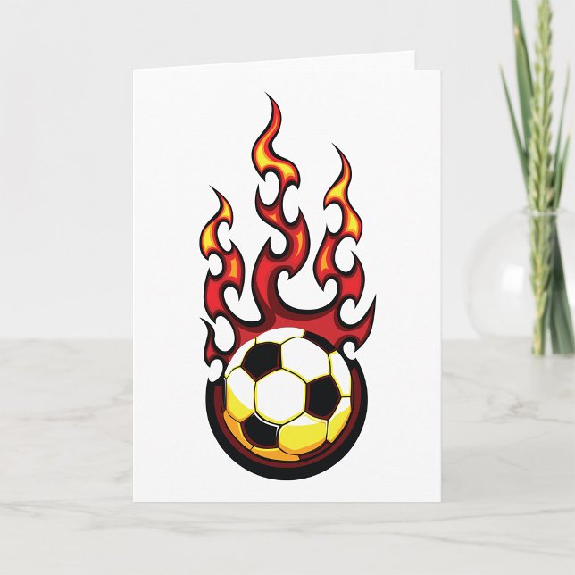Flaming Soccer Ball Hot Fire Sports Card (Creator Uploaded)
