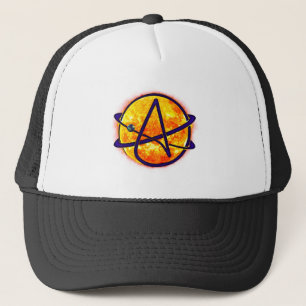 Flaming Sun Atheist Symbol Trucker Hat