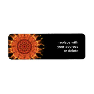 Flaming Sun Return Address Label