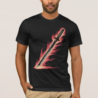 Flaming Sword Tee | Fire Blade Graphic Shirt