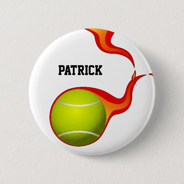 flaming Tennis ball 6 Cm Round Badge (Front)