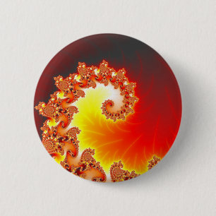 Flaming Tentacle - Fractal Art 6 Cm Round Badge