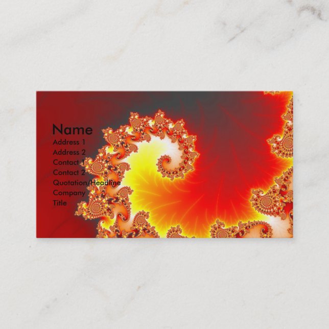 Flaming Tentacle - Fractal Art Business Card (Front)