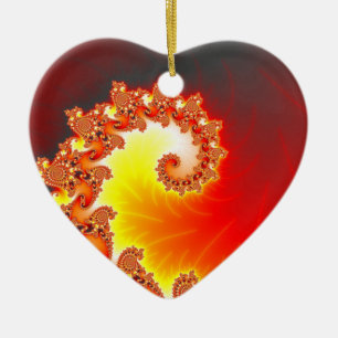 Flaming Tentacle - Fractal Art Ceramic Ornament
