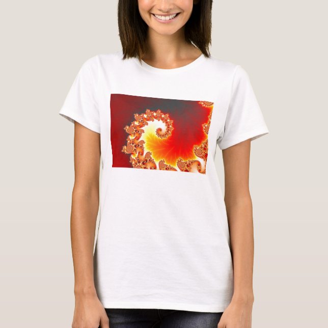 Flaming Tentacle - Fractal Art T-Shirt (Front)