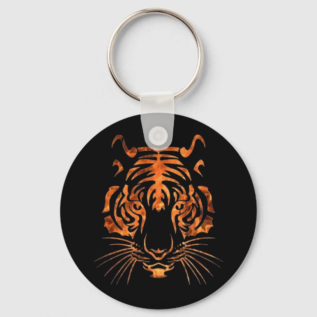 Flaming tiger key ring (Front)