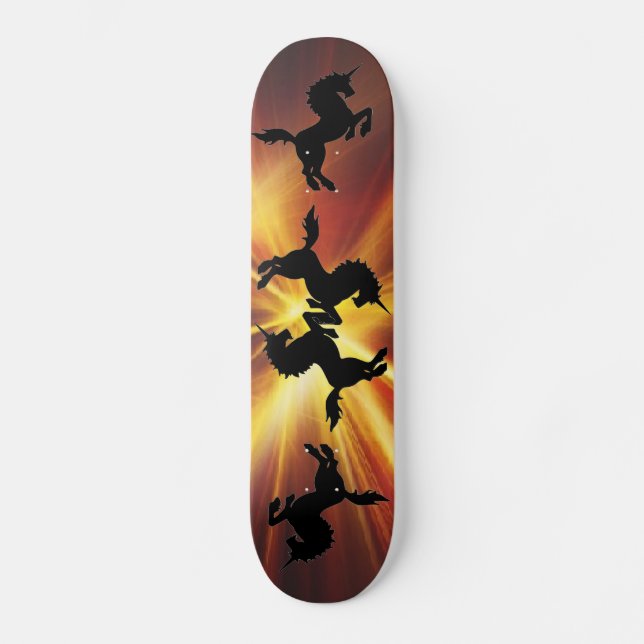 Flaming Unicorn Skateboard (Front)