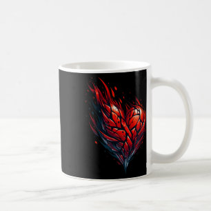 Flaming Valentine Red Heart On Fire Coffee Mug