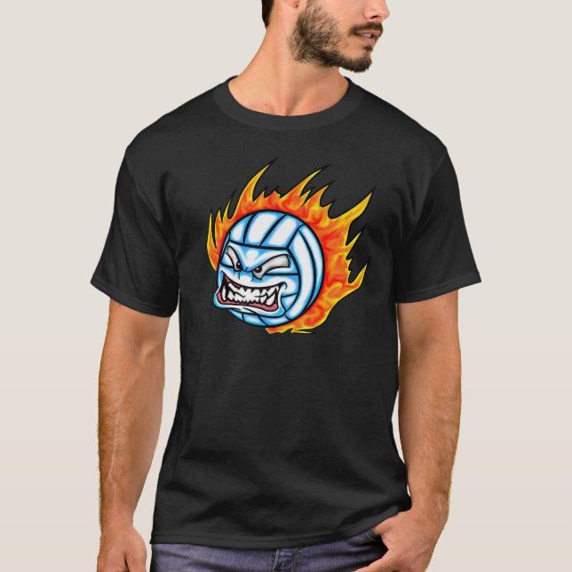 flaming volleyball T-Shirt (Front)