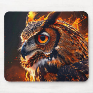 Flaming wolf mouse pad