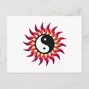 Flaming Yin Yang Sun Postcard