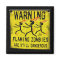Flaming Zombies Warning Sign Magnets