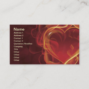 FlamingHeart fire dark red love flames heart shape Business Card