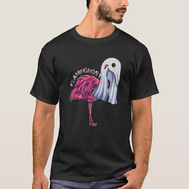 Flaminghost Pink Flamingo Ghost Halloween Costume  T-Shirt (Front)