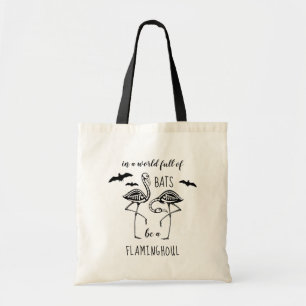 Flaminghoul Bats Flamingo Skeleton Halloween Tote Bag