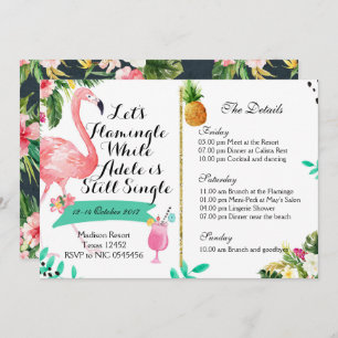 Flamingle Bachelorette Weekend Itinerary Invite