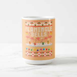 Flamingle Bells Pink Flamingo Christmas Ugly Xmas Coffee Mug