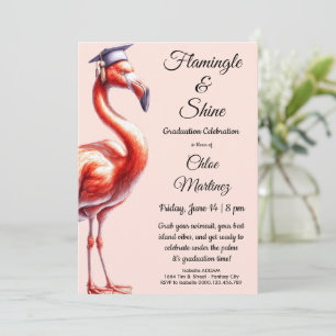 Flamingle & Celebrate! Flamingo Graduation Party  Invitation