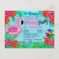 Flamingle Pink Floral 12th Birthday Pool Party