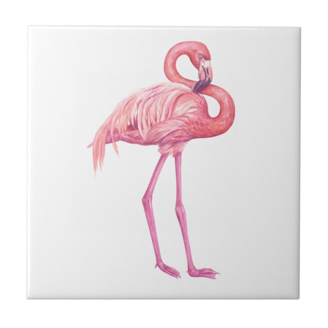 Flamingo 2 ceramic tile (Front)
