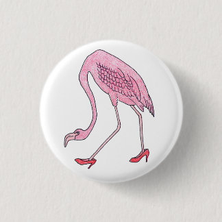 flamingo 3 cm round badge