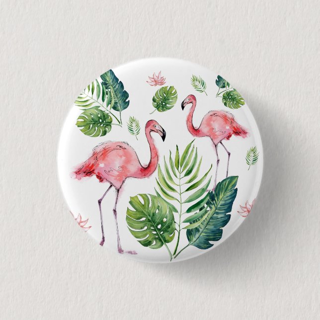 Flamingo 3 Cm Round Badge (Front)