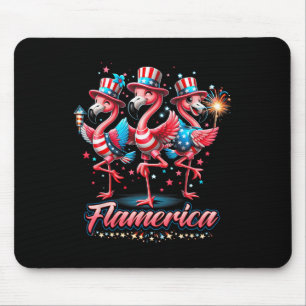 Flamingo 4th Of July Patriotic Usa Independence Fl Mouse Pad