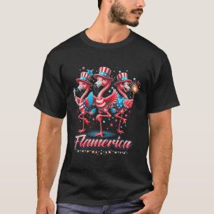 Flamingo 4th Of July Patriotic Usa Independence Fl T-Shirt