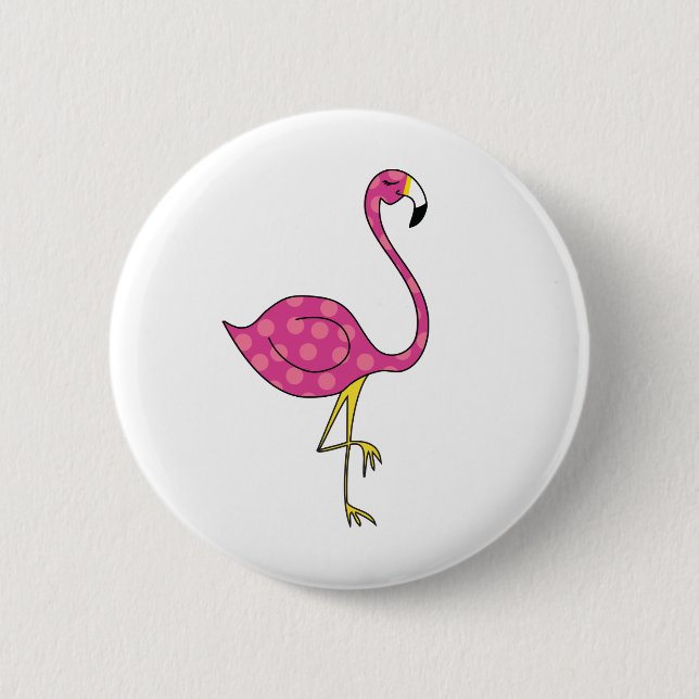 flamingo 6 cm round badge (Front)