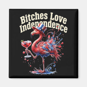 Flamingo Aamerican Flag Usa 4th Of July Women Magnet