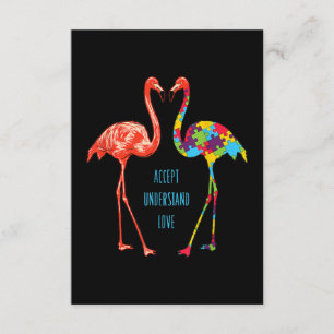 Flamingo   Accept Understand Love Autism Flamingo Enclosure Card