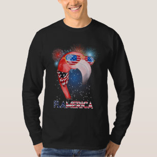 Flamingo American Flag Flamerica 4th Of July Usa P T-Shirt
