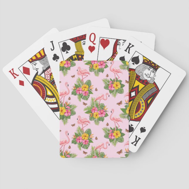 Flamingo and Butterflies 1 Playing Cards (Back)