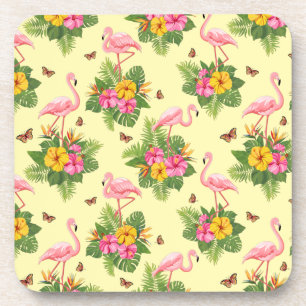 Flamingo and Butterflies 2 Coaster