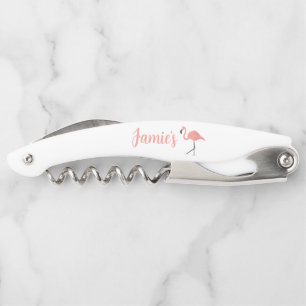 Flamingo and Customised Name Corkscrew