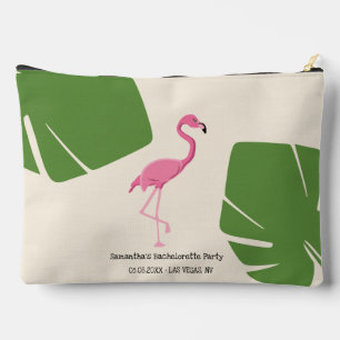 Flamingo and leaves Tropical custom bachelorette  Accessory Pouch