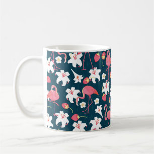 Flamingo and Lilies Tropical vintage Seamless Patt Coffee Mug