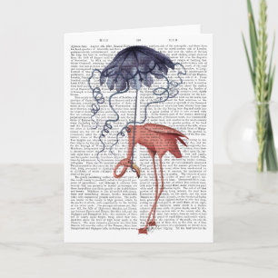 Flamingo and Parasol Card