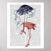 Flamingo and Parasol