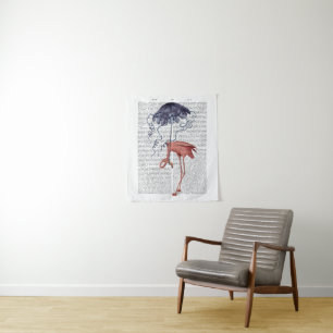Flamingo and Parasol Tapestry