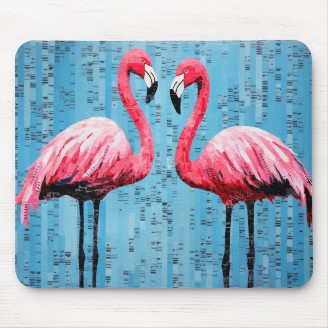 Flamingo Animal Bird Art Decor Paint  Mouse Pad (Front)