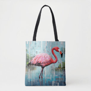 Flamingo Animal Bird Art Decor Paint Tote Bag