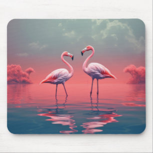 Flamingo Animal Bird Wildlife Wilderness Colourful Mouse Pad
