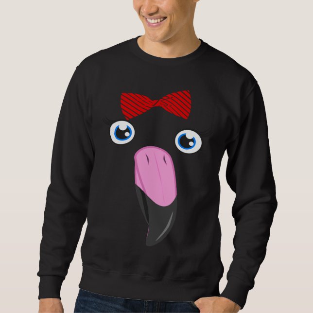 Flamingo Animal Bow Tie Child Halloween Costume Sweatshirt (Front)